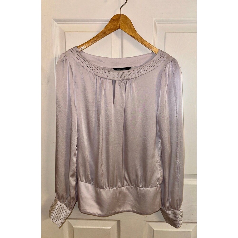 White House Black Market Silk Long Sleeve Blouse